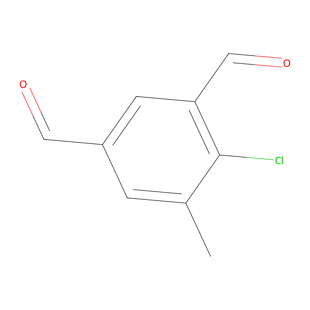 4-Chloro-5-methylbenzene-1,3-dicarbaldehyde molecular structure, CAS 102626-21-1