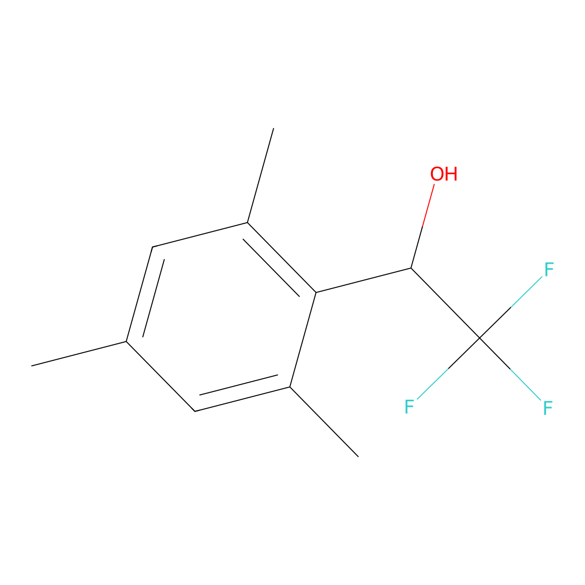 2,2,2-Trifluoro-1-(2,4,6-trimethylphenyl)ethan-1-ol molecular structure, CAS 102626-53-9