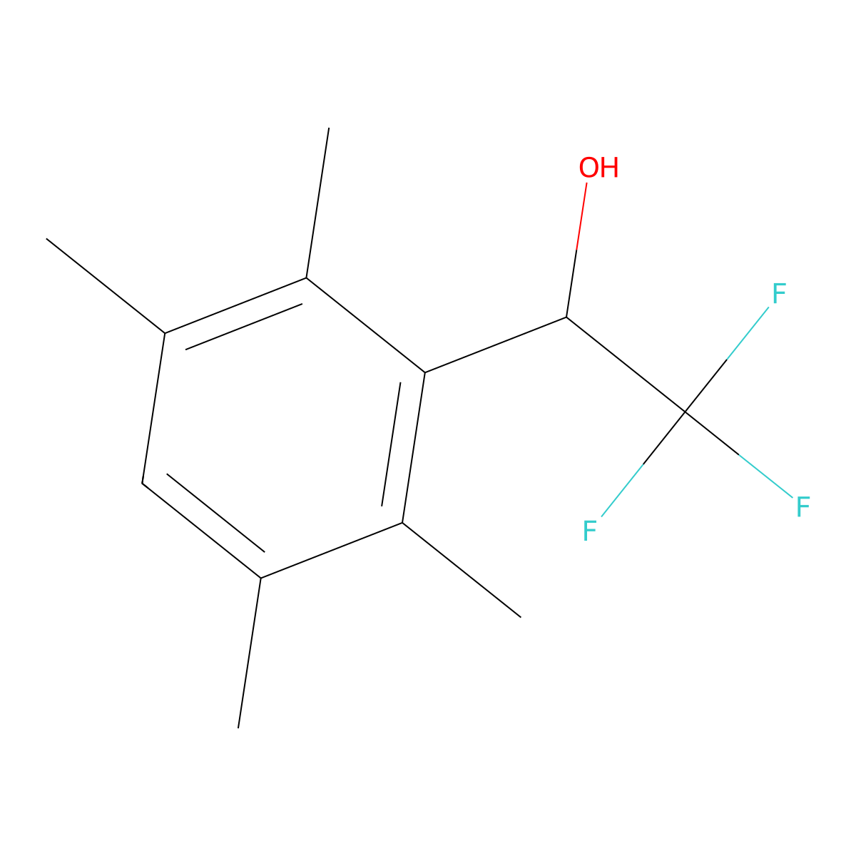 Benzenemethanol,2,3,5,6-tetramethyl-a-(trifluoromethyl)- molecular structure, CAS 102626-54-0