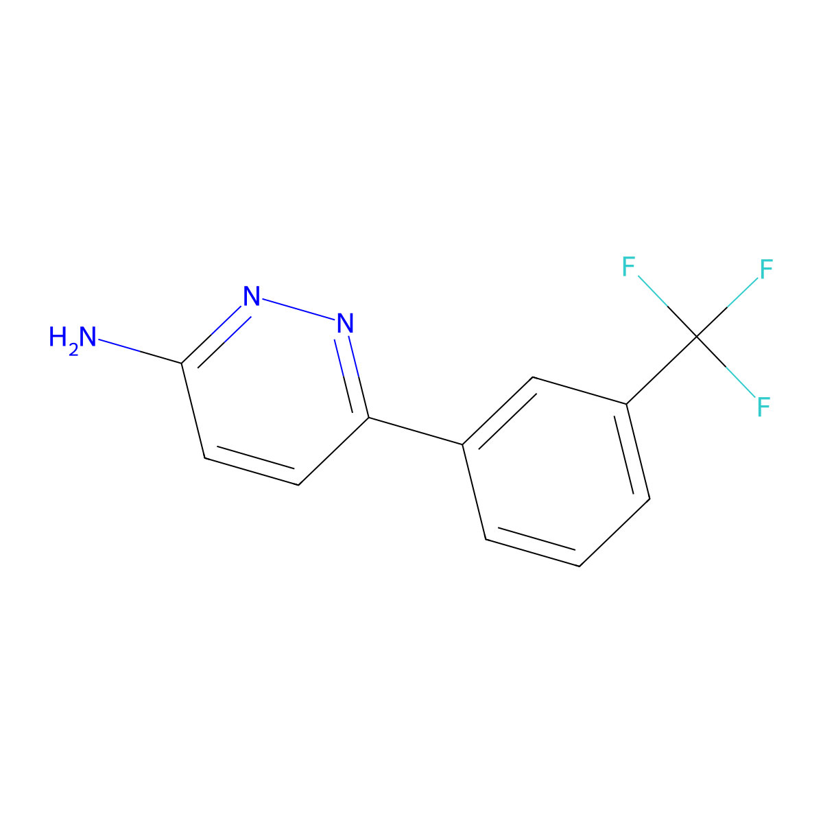 3-Amino-6-(3-trifluoromethylphenyl)pyridazine molecular structure, CAS 102627-28-1