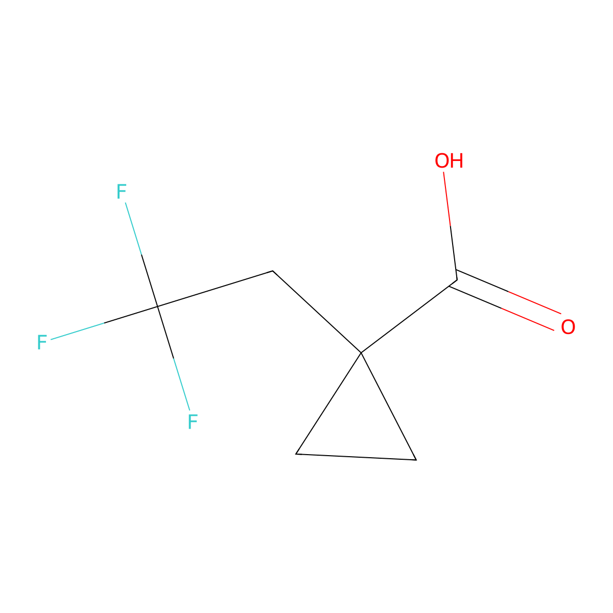 1-(2,2,2-trifluoroethyl)cyclopropane-1-carboxylic Acid molecular structure, CAS 1026283-70-4