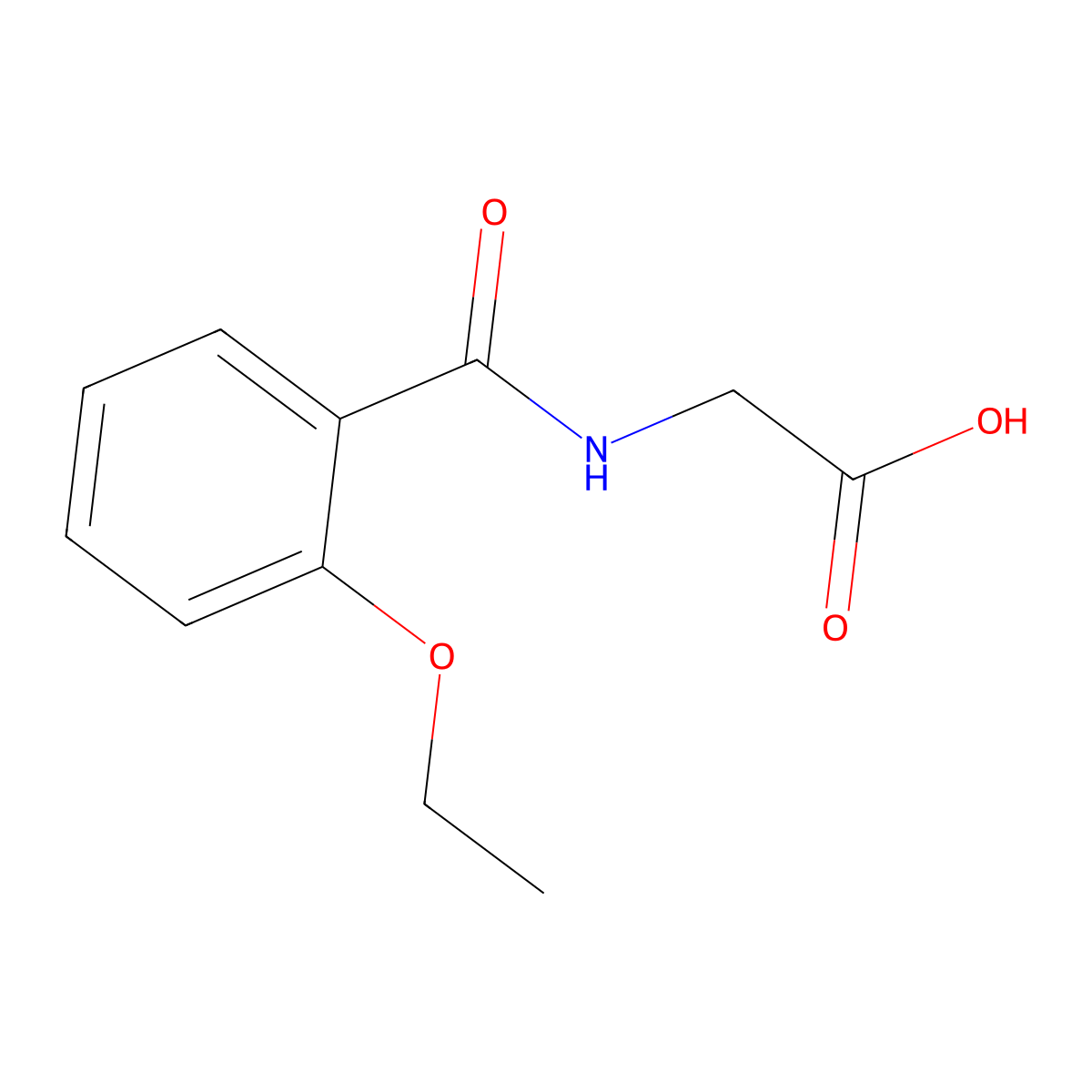 (2-Ethoxy-benzoylamino)-acetic acid molecular structure, CAS 10263-57-7