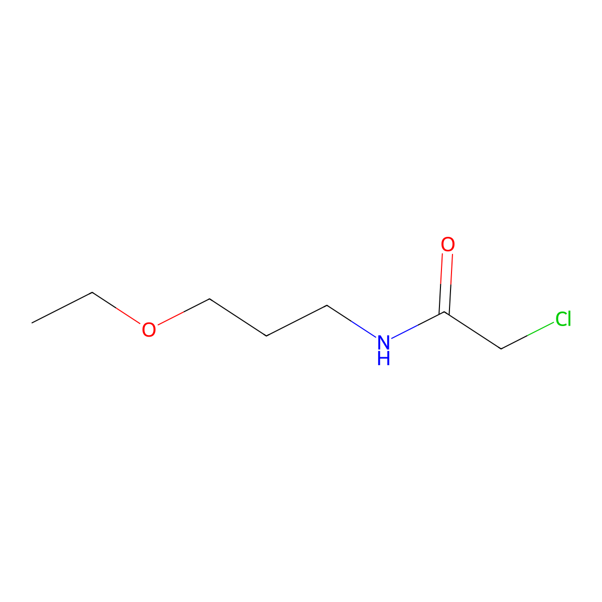 2-chloro-N-(3-ethoxypropyl)acetamide molecular structure, CAS 10263-65-7