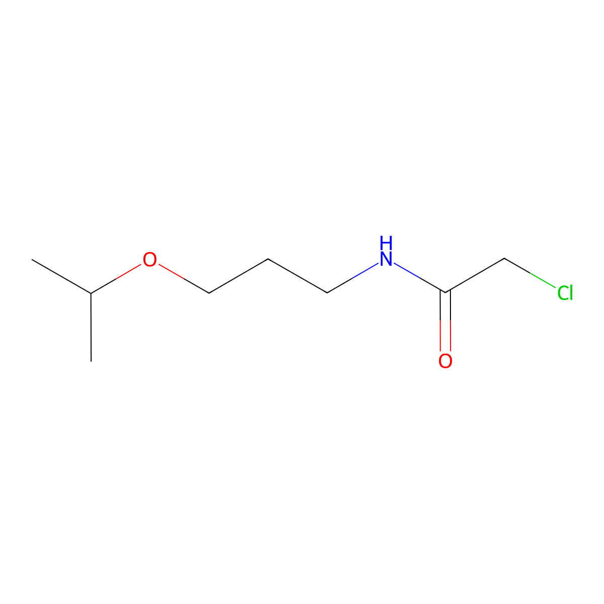 2-chloro-N-(3-isopropoxypropyl)acetamide molecular structure, CAS 10263-67-9