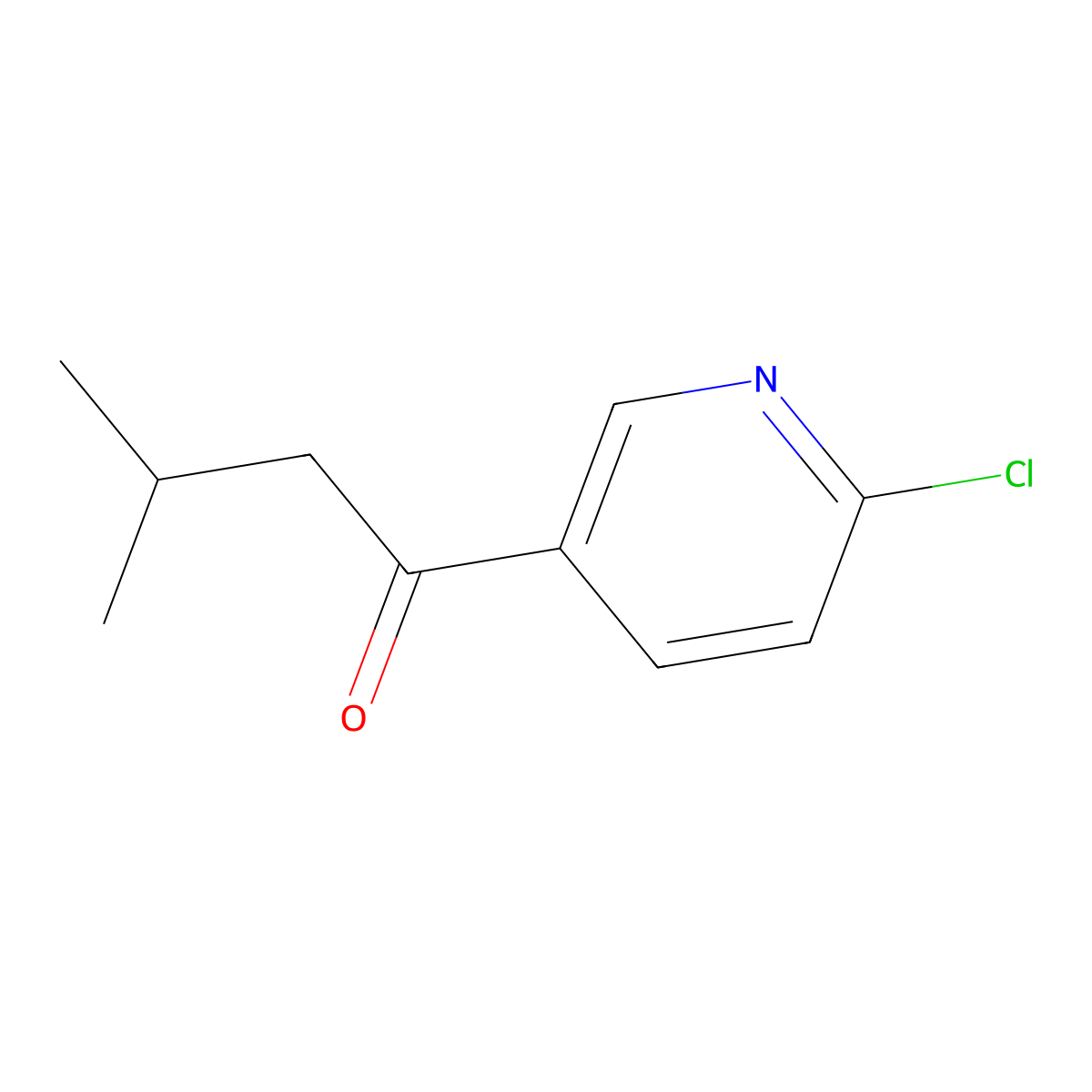 1-(6-Chloropyridin-3-yl)-3-methylbutan-1-one molecular structure, CAS 1026305-11-2