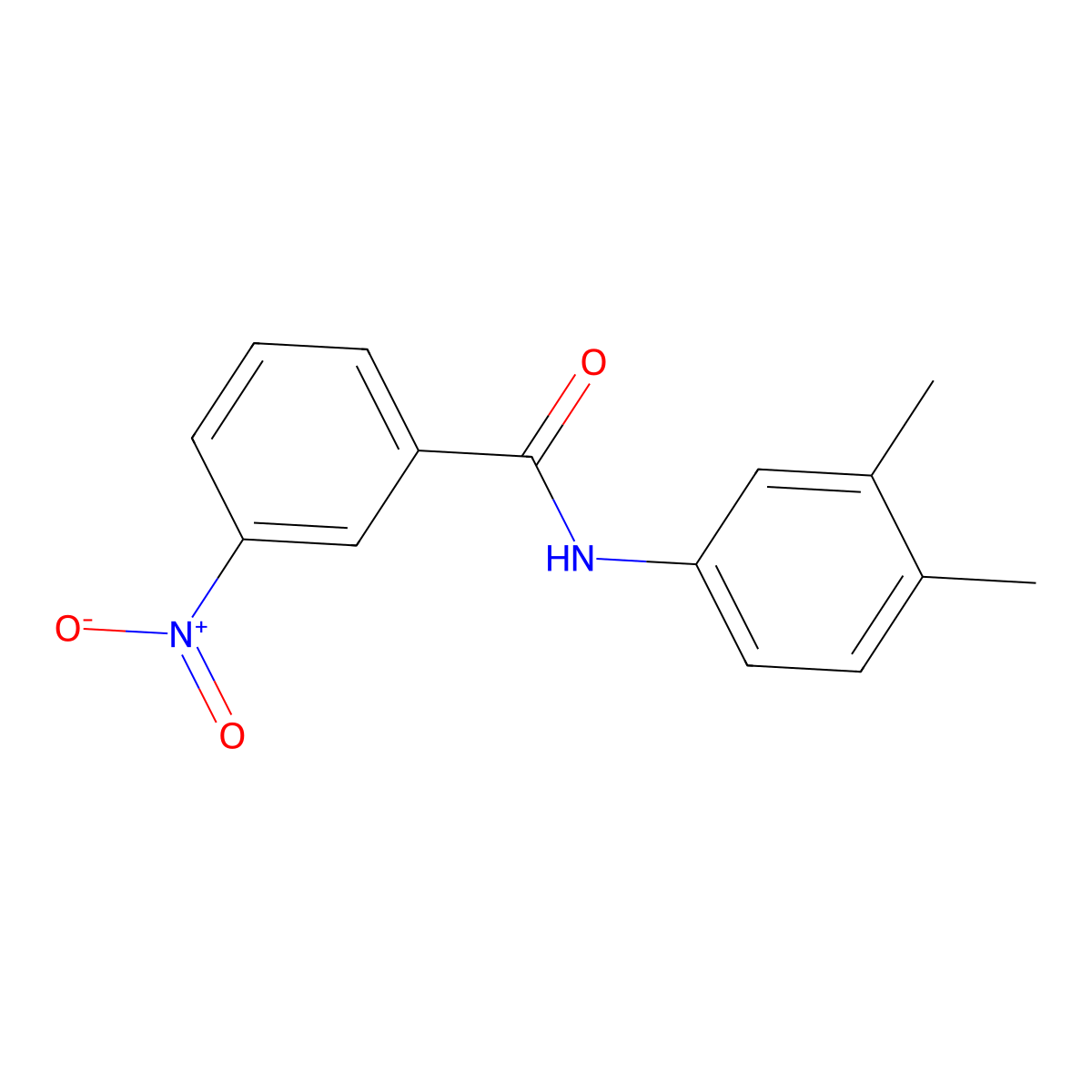 N-(3,4-Dimethylphenyl)-3-nitrobenzamide molecular structure, CAS 102631-07-2