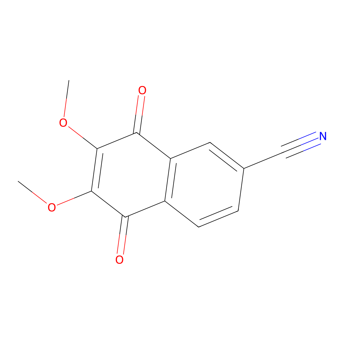6,7-Dimethoxy-5,8-dioxo-5,8-dihydronaphthalene-2-carbonitrile molecular structure, CAS 102632-06-4