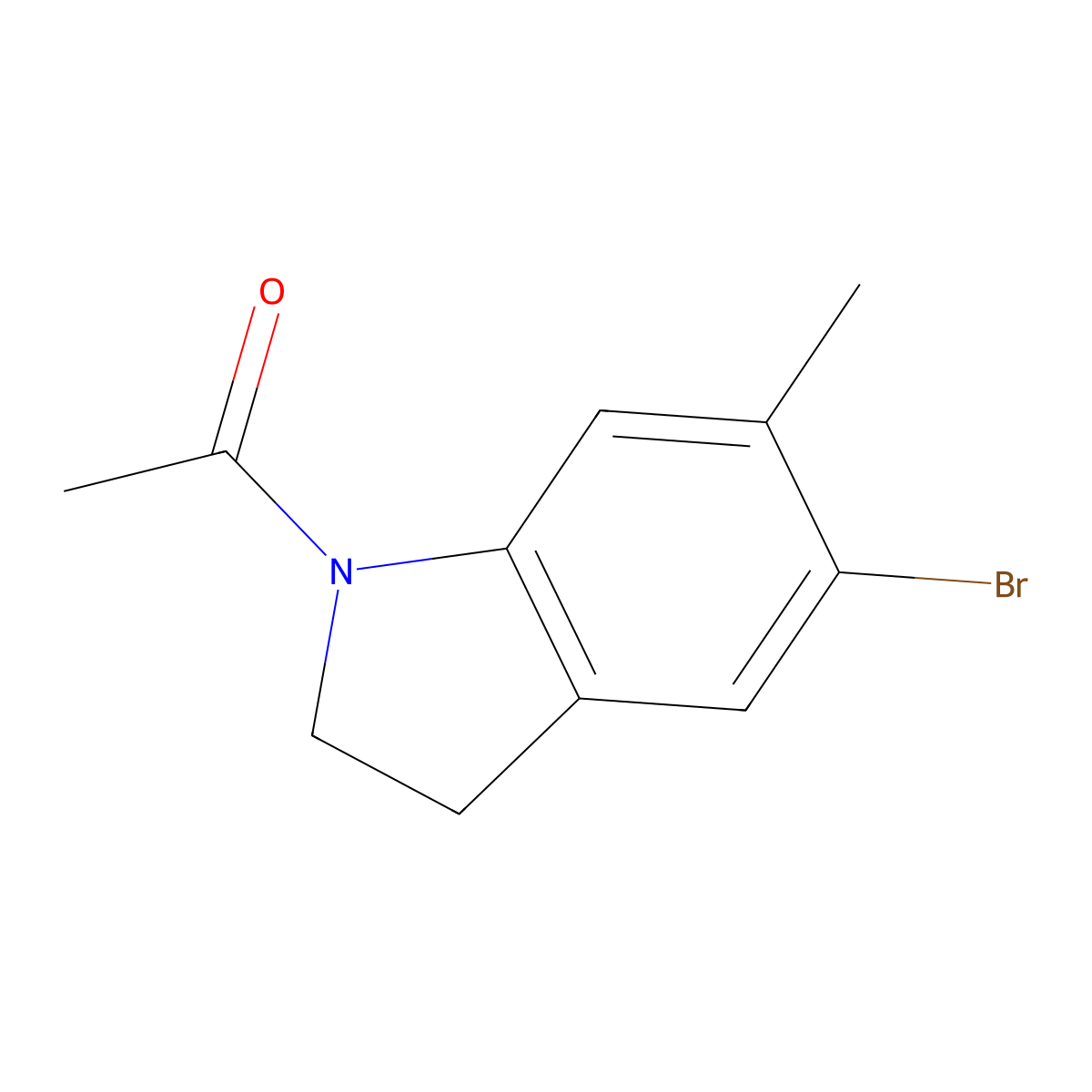 1-(5-Bromo-6-methyl-indolin-1-yl)ethanone molecular structure, CAS 1026323-79-4