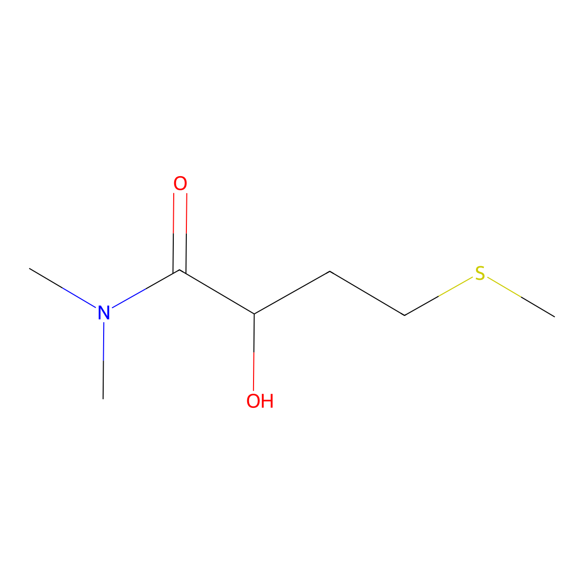 2-hydroxy-N,N-dimethyl-4-(methylsulfanyl)butanamide molecular structure, CAS 1026337-14-3