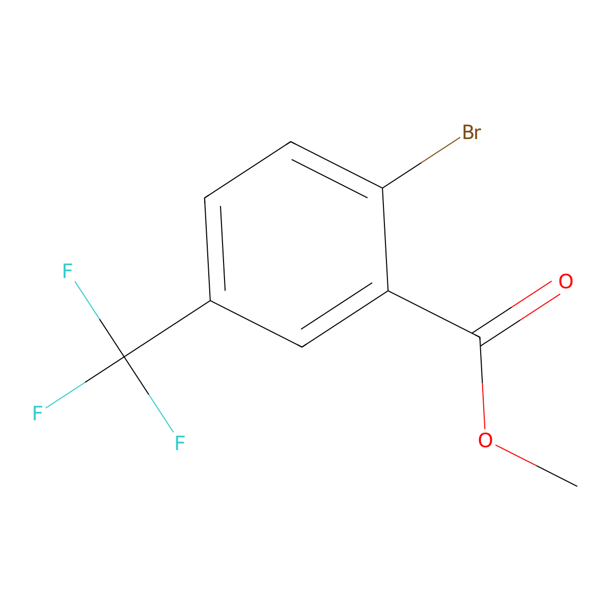 2-Bromo-5-(trifluoromethyl)benzoic acid methyl ester molecular structure, CAS 1026355-57-6