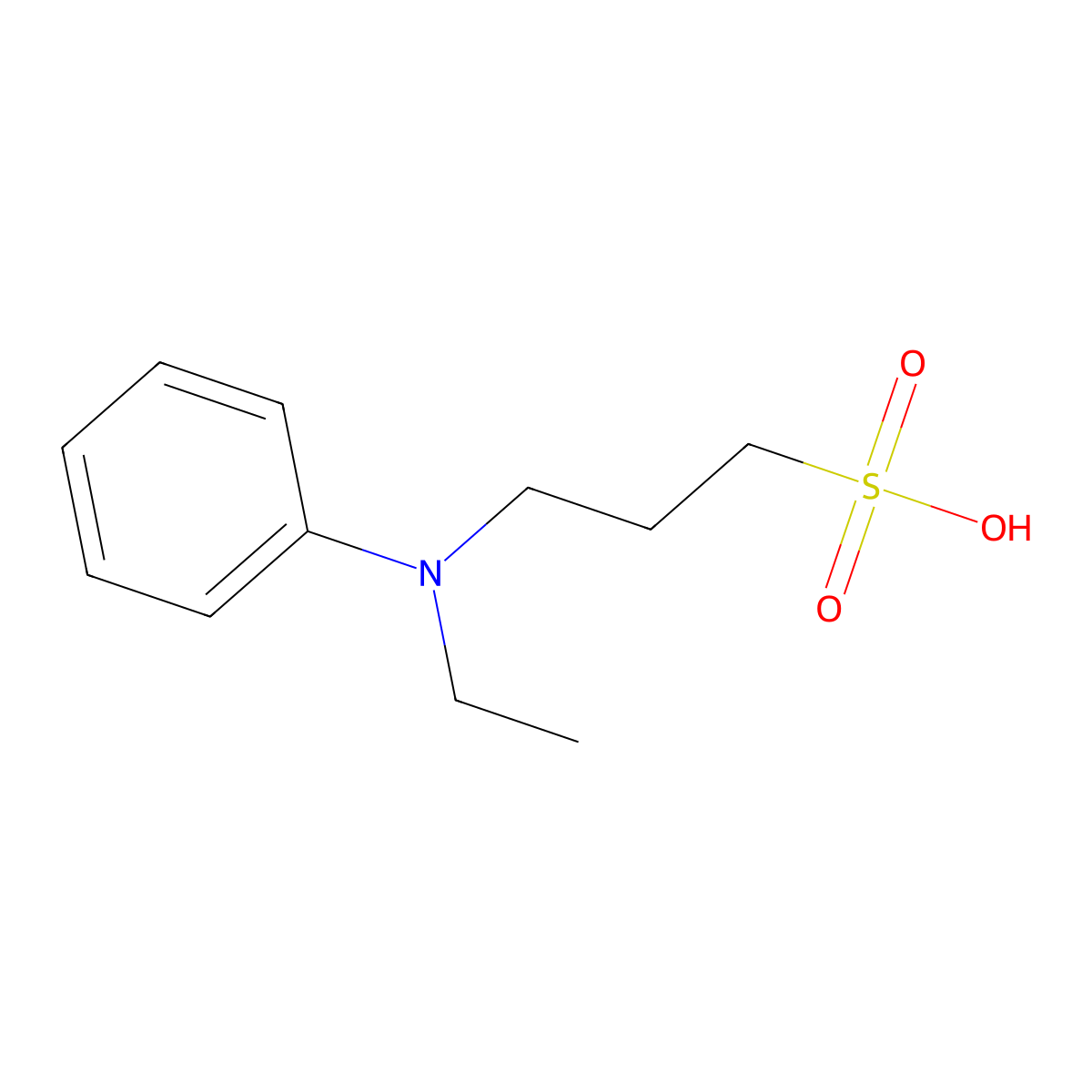 1-Propanesulfonic acid, 3-(ethylphenylamino)- molecular structure, CAS 102636-89-5