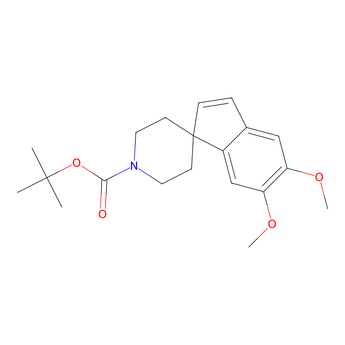 Tert-butyl 5,6-dimethoxyspiro[indene-1,4'-piperidine]-1'-carboxylate molecular structure, CAS 1026372-06-4