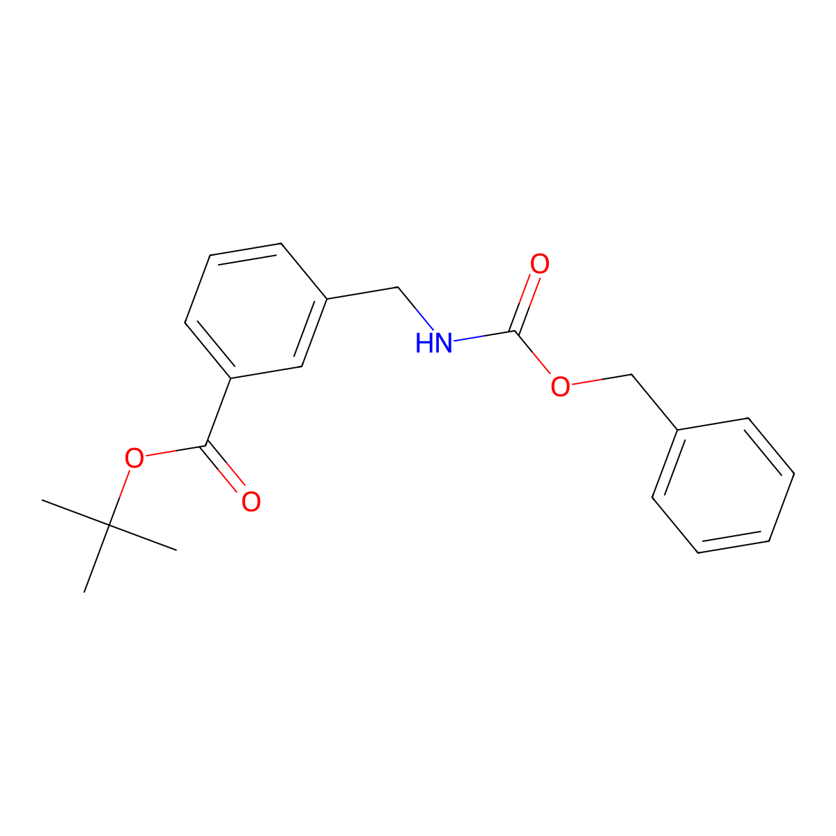 Benzyl 3-(tert-butoxycarbonyl)benzylcarbamate molecular structure, CAS 102638-44-8
