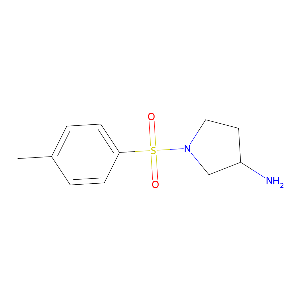 1-[(4-Methylphenyl)sulfonyl]pyrrolidin-3-amine molecular structure, CAS 1026381-47-4