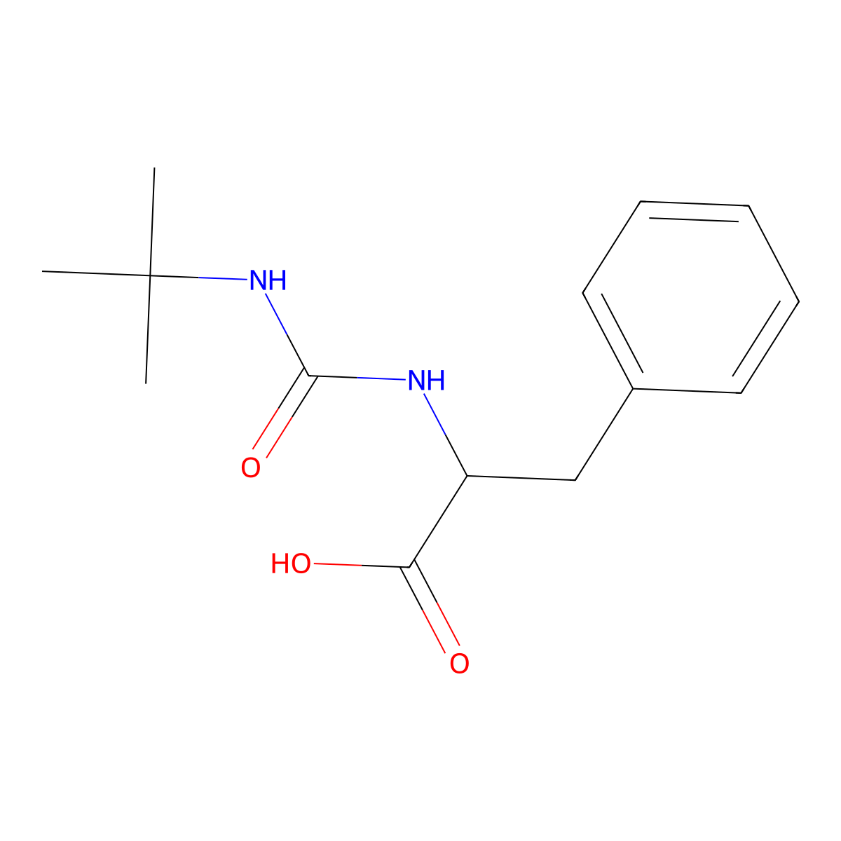 (S)-2-(3-(tert-butyl)ureido)-3-phenylpropanoic acid molecular structure, CAS 102639-04-3