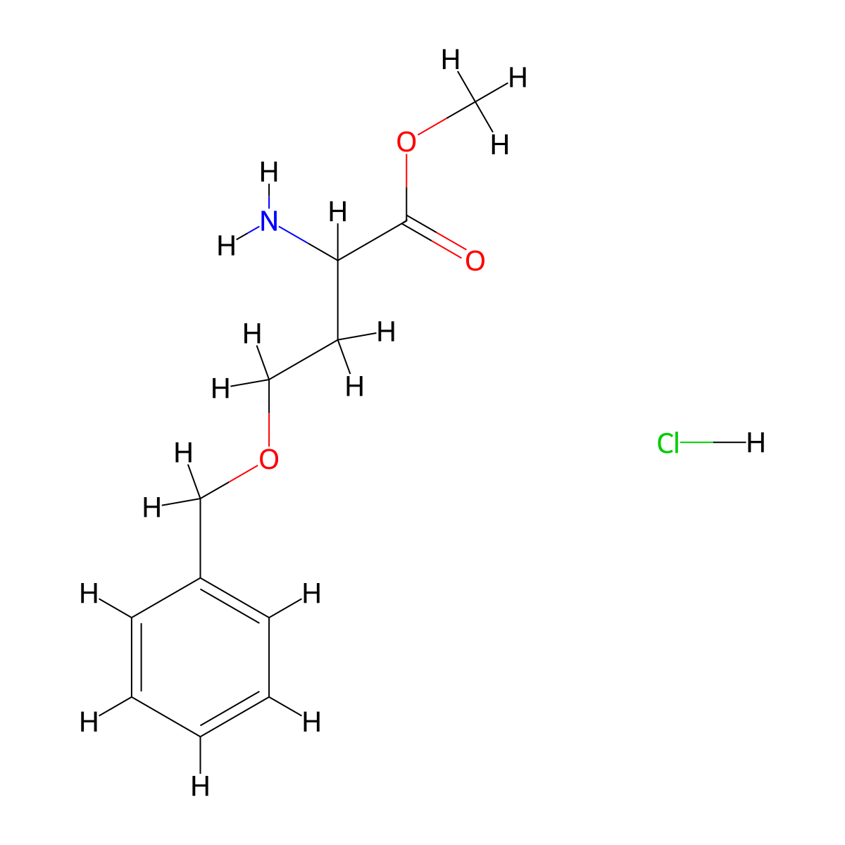Homoserine, O-(phenylmethyl)-, methyl ester, hydrochloride molecular structure, CAS 102639-80-5