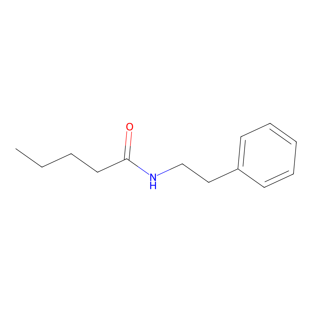 N-(2-phenylethyl)pentanamide molecular structure, CAS 10264-19-4