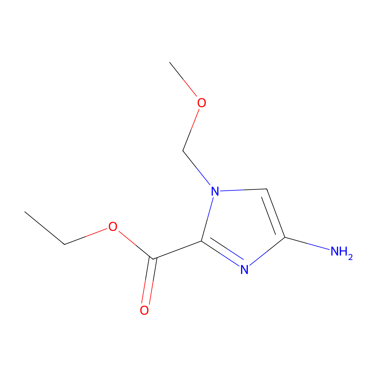 Ethyl 4-amino-1-(methoxymethyl)-1H-imidazole-2-carboxylate molecular structure, CAS 1026411-22-2