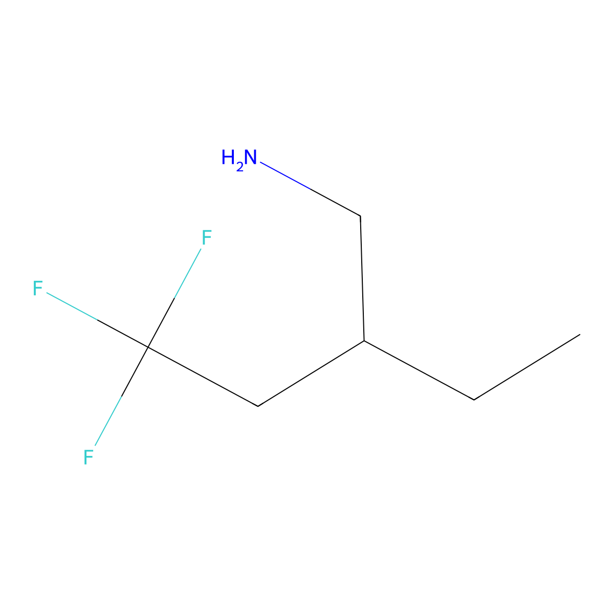 2-Ethyl-4,4,4-trifluorobutan-1-amine molecular structure, CAS 1026412-56-5