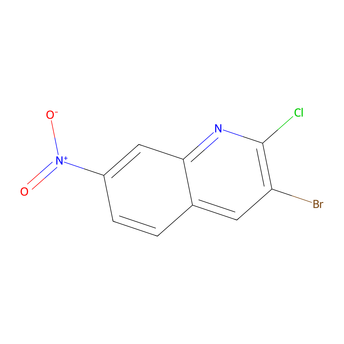 3-Bromo-2-chloro-7-nitroquinoline molecular structure, CAS 1026437-82-0