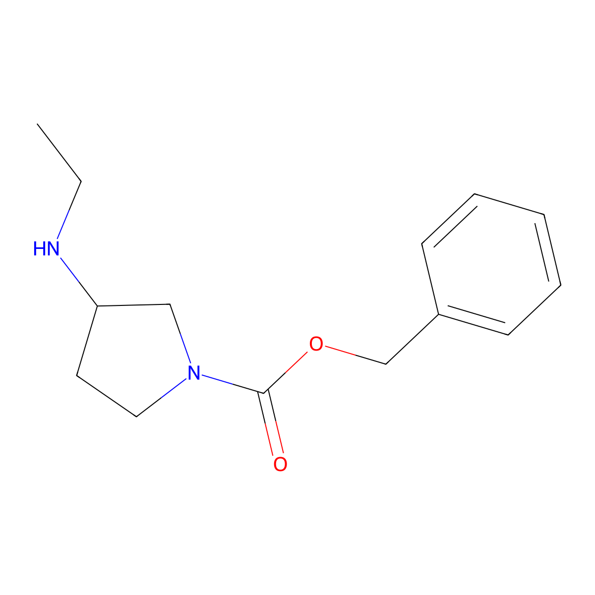 Benzyl 3-(ethylamino)pyrrolidine-1-carboxylate molecular structure, CAS 1026445-12-4