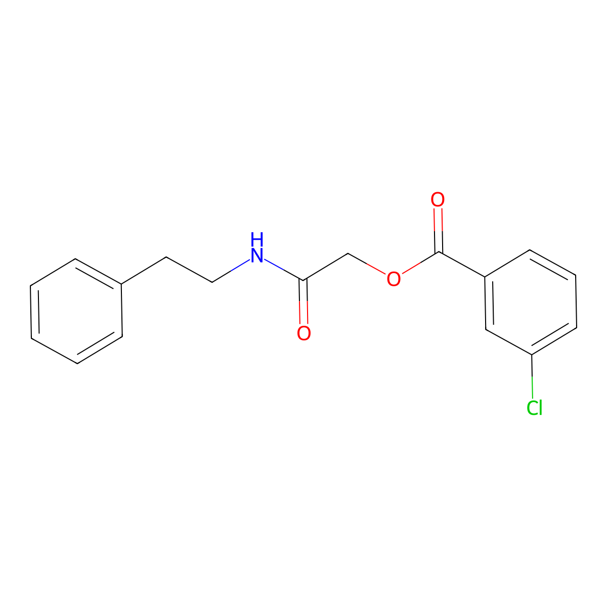 2-Oxo-2-(phenethylamino)ethyl 3-chlorobenzoate molecular structure, CAS 1026450-12-3