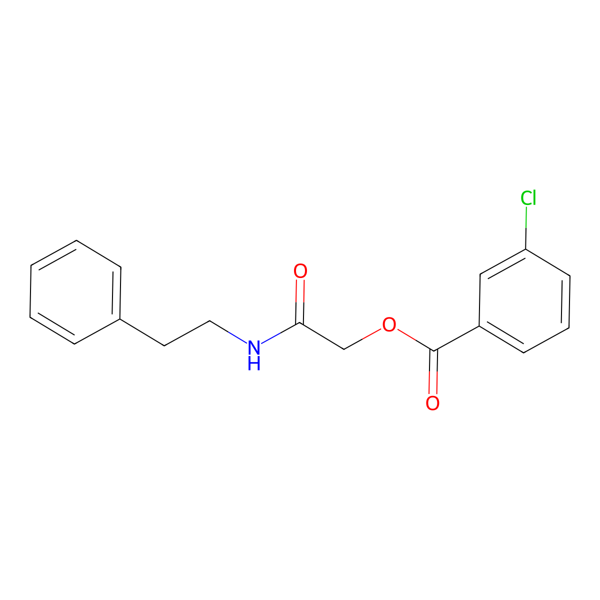 2-Oxo-2-(phenethylamino)ethyl 3-chlorobenzoate molecular structure, CAS 1026450-12-3