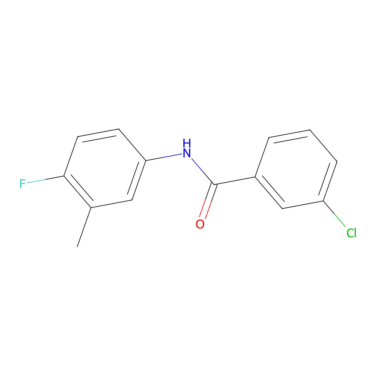 3-chloro-N-(4-fluoro-3-methylphenyl)benzamide molecular structure, CAS 1026455-53-7