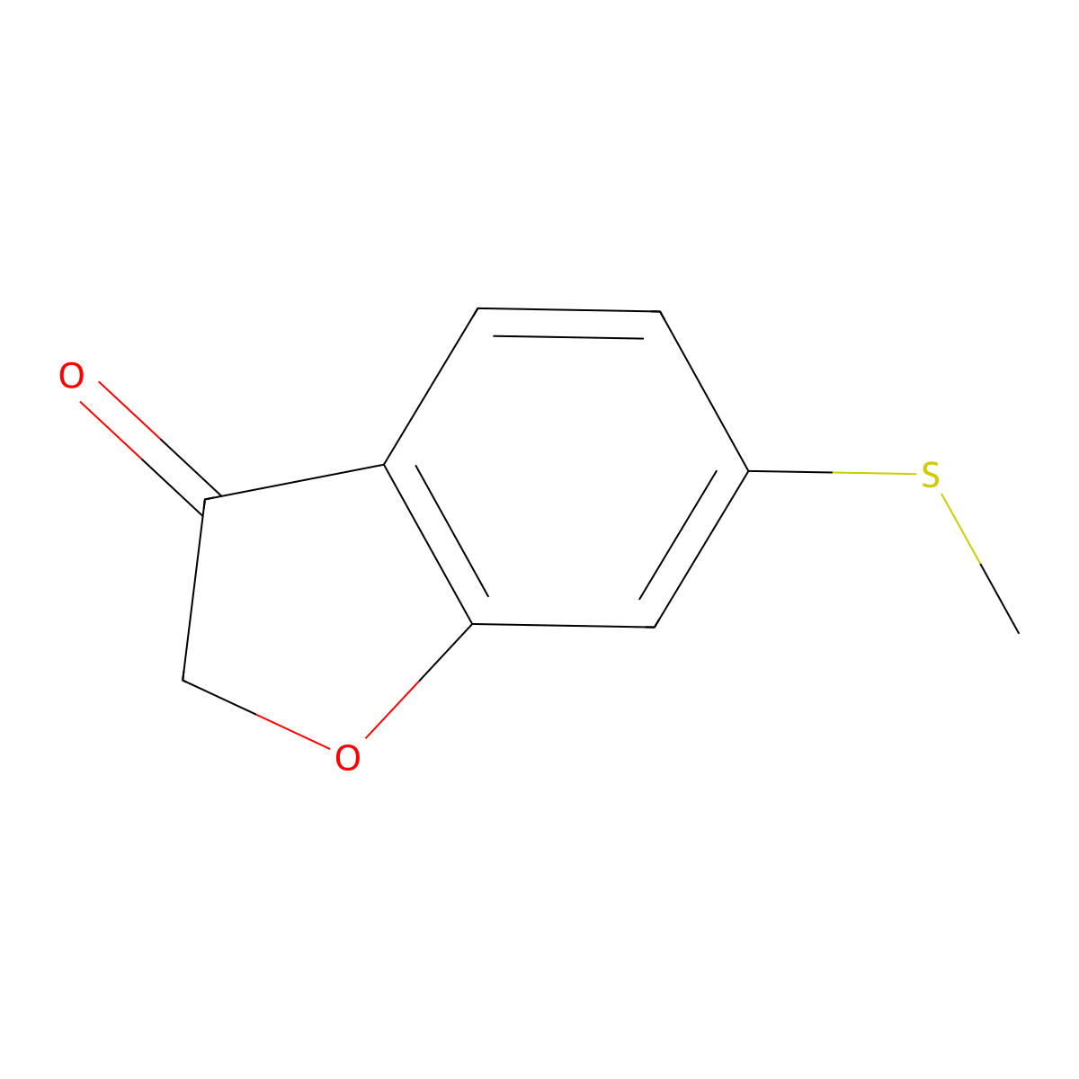 6-(Methylsulfanyl)-2,3-dihydro-1-benzofuran-3-one molecular structure, CAS 102646-04-8