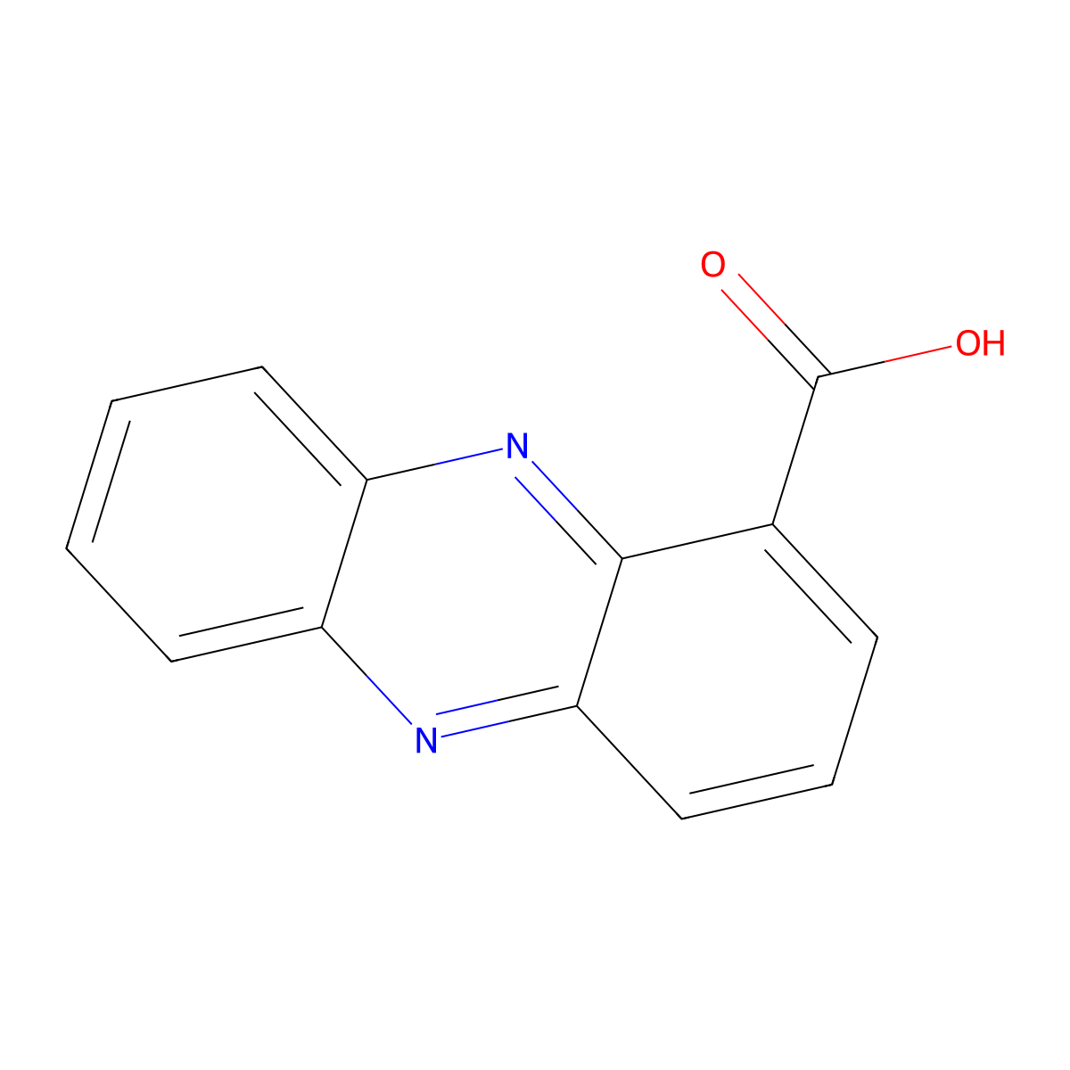 1-Phenazinecarboxylic acid molecular structure, CAS 102646-59-3