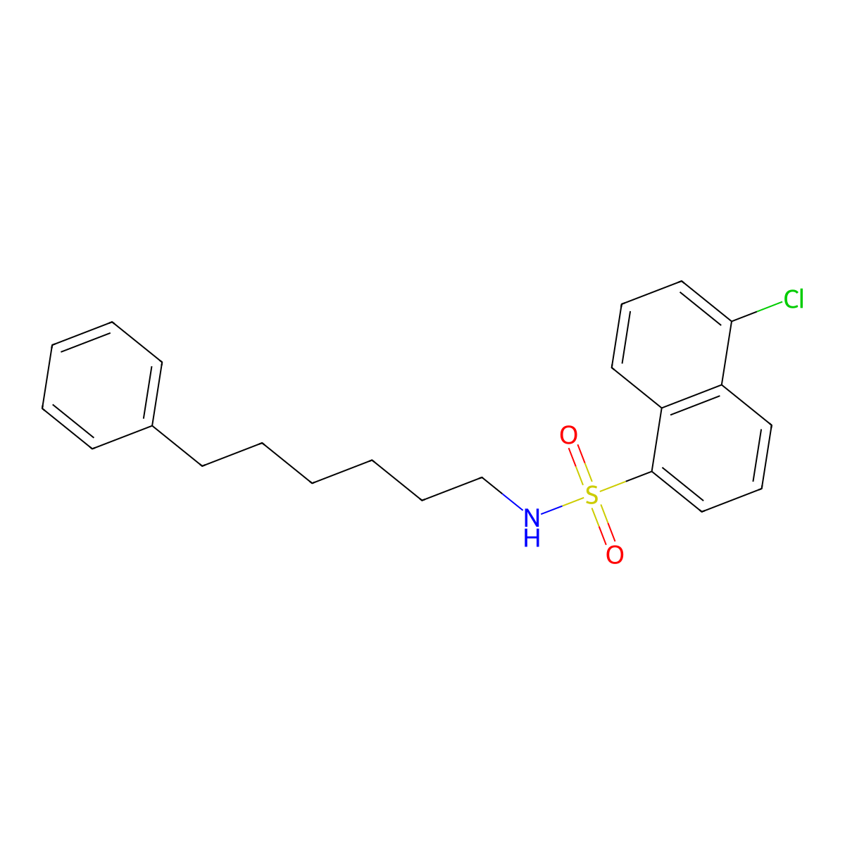N-(6-phenylhexyl)-5-chloro-1-naphthalenesulfonamide molecular structure, CAS 102649-78-5