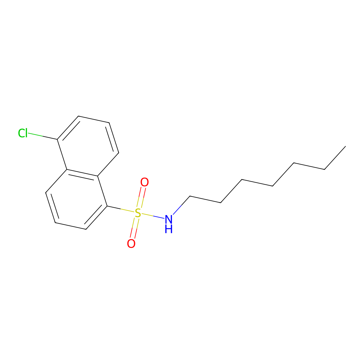 N-(n-Heptyl)-5-chloro-1-naphthalenesulfonamide molecular structure, CAS 102649-79-6