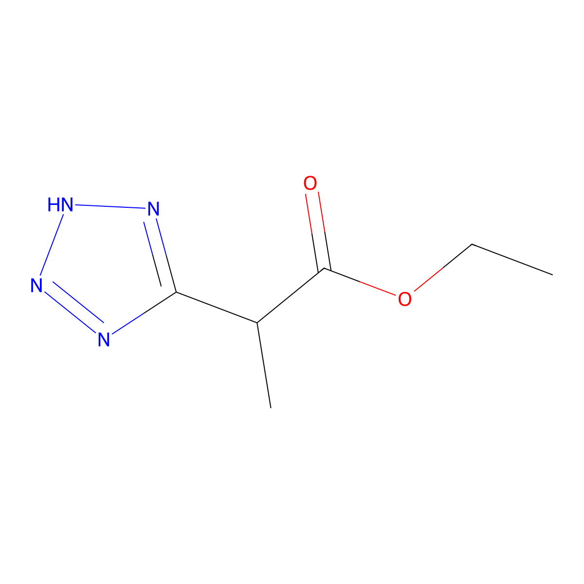 ethyl 2-(1H-1,2,3,4-tetrazol-5-yl)propanoate molecular structure, CAS 1026491-94-0