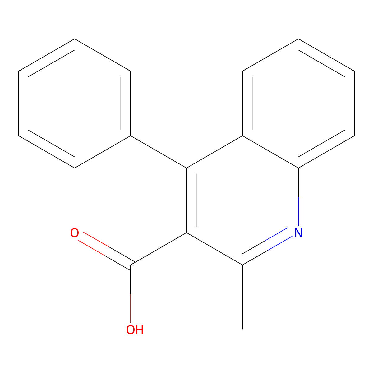 2-Methyl-4-phenylquinoline-3-carboxylic acid molecular structure, CAS 10265-84-6