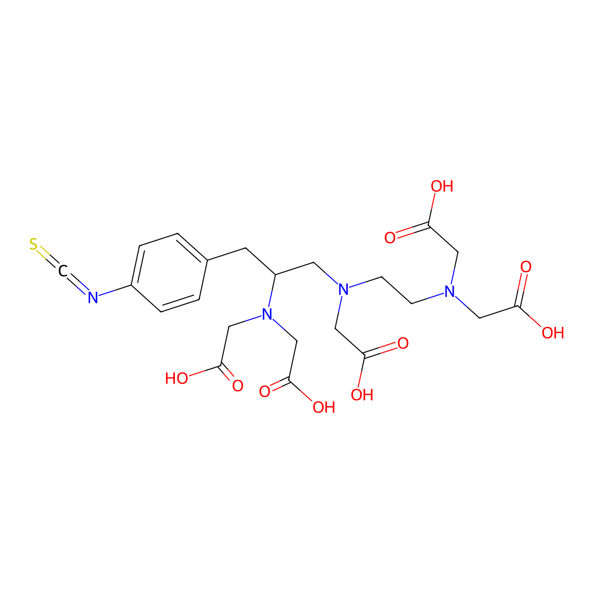 1-(4-Isothiocyanatobenzyl)diethylenetriaminepentaacetic acid molecular structure, CAS 102650-30-6