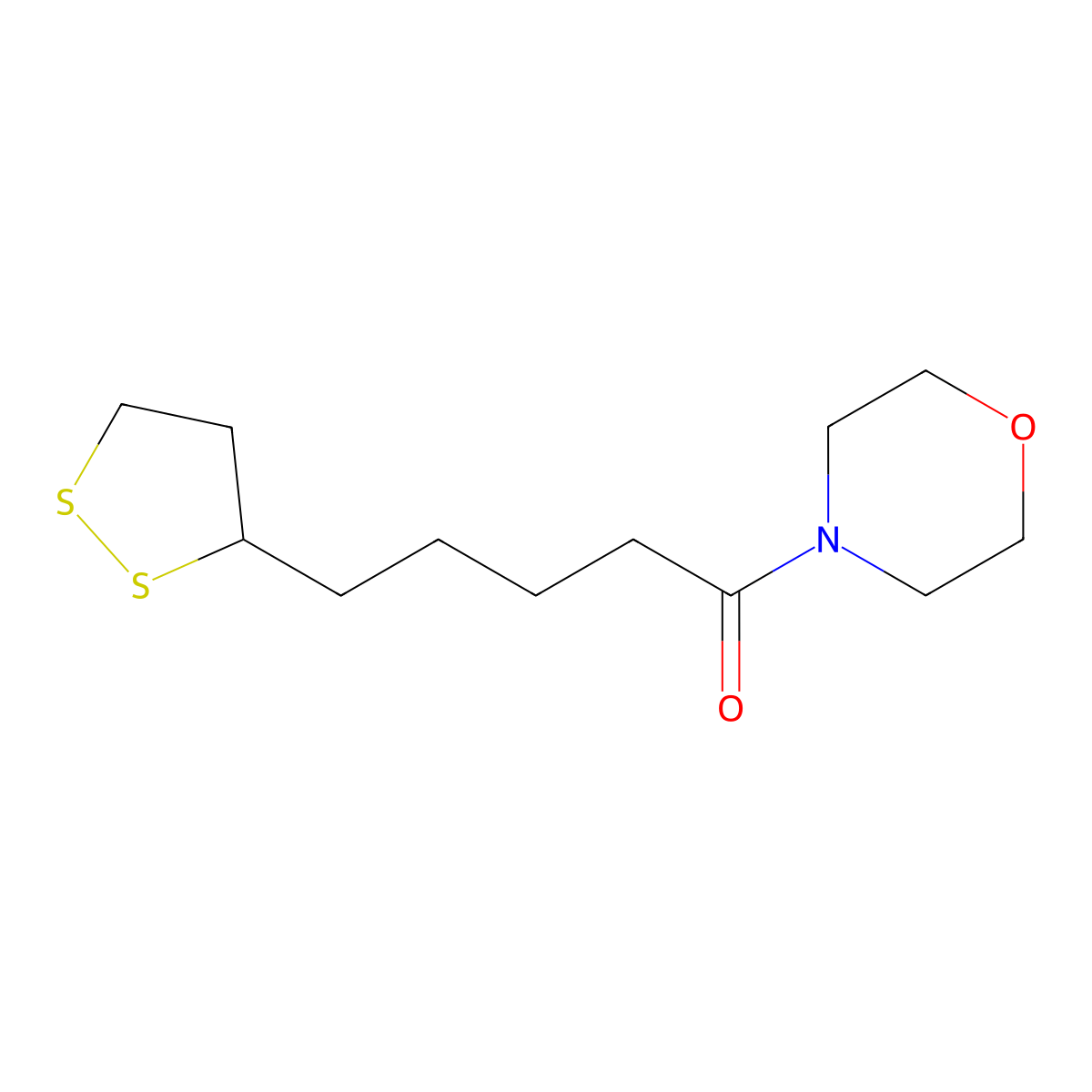 5-(1,2-Dithiolan-3-yl)-1-(morpholin-4-yl)pentan-1-one molecular structure, CAS 1026514-66-8