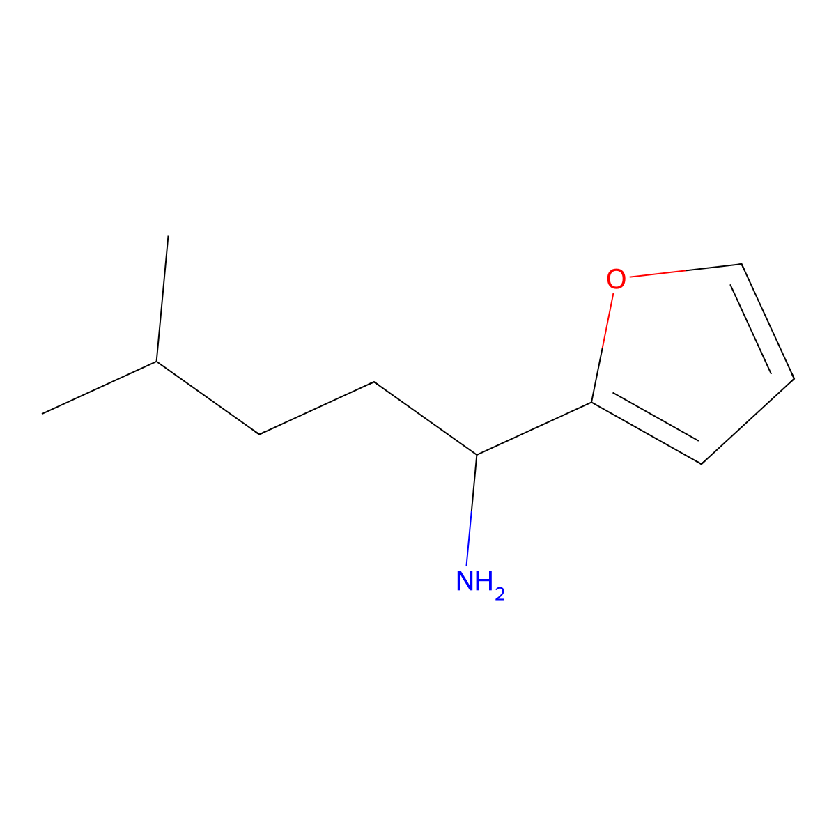 1-(Furan-2-yl)-4-methylpentan-1-amine molecular structure, CAS 102652-98-2
