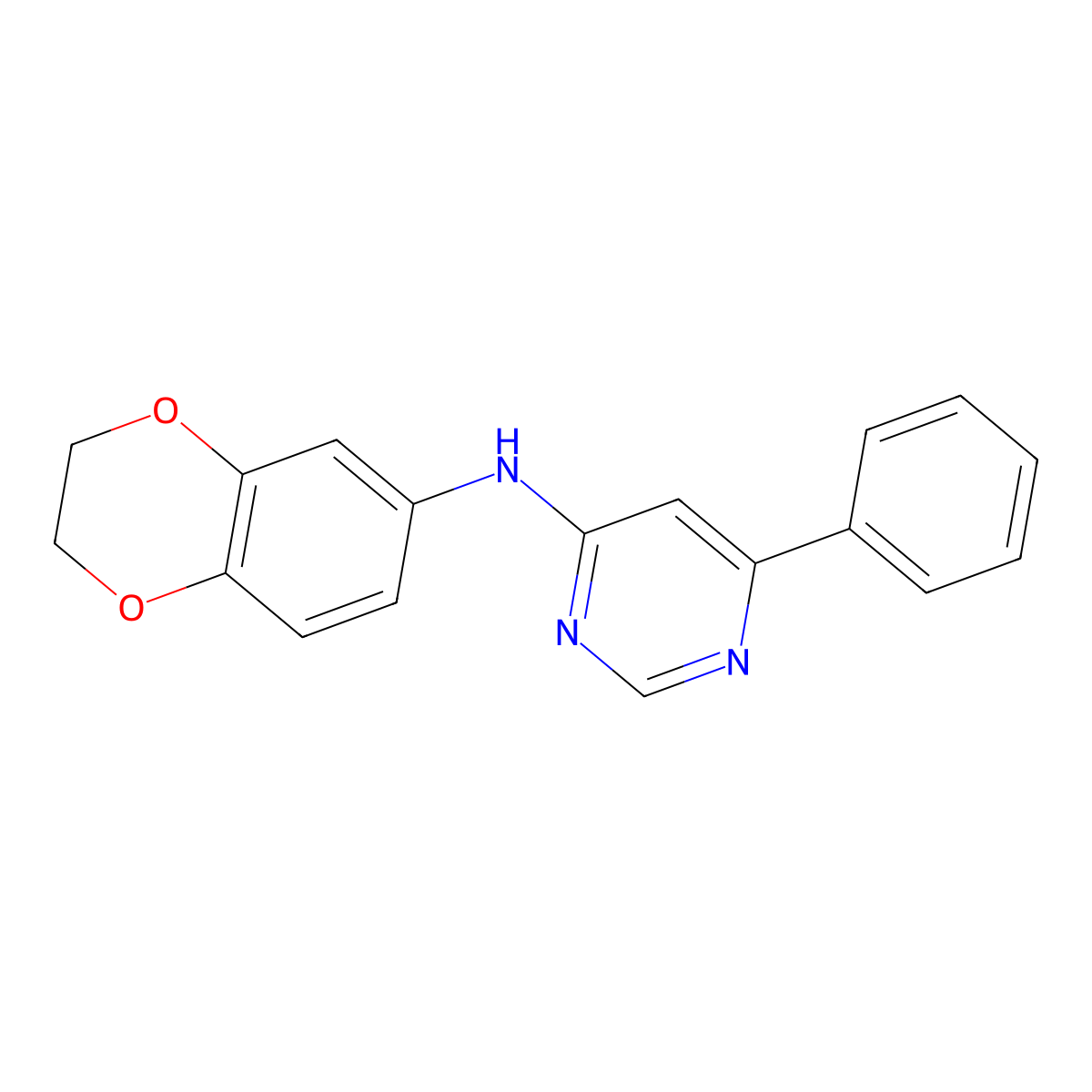 N-(2,3-dihydro-1,4-benzodioxin-6-yl)-6-phenylpyrimidin-4-amine molecular structure, CAS 1026524-67-3
