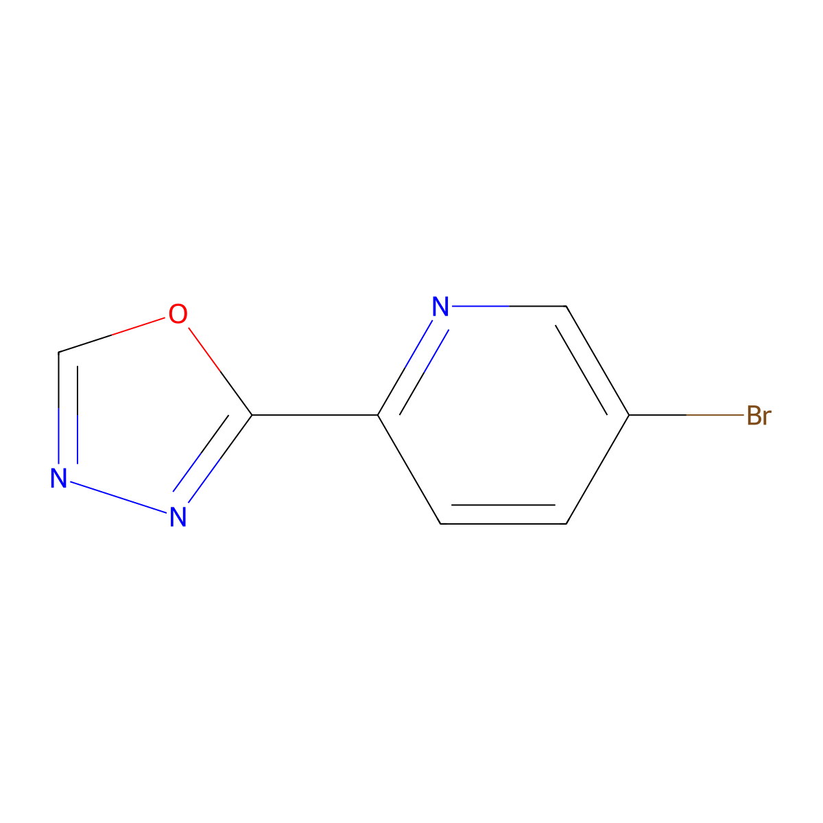 5-Bromo-2-(1,3,4-oxadiazol-2-yl)pyridine molecular structure, CAS 1026526-31-7