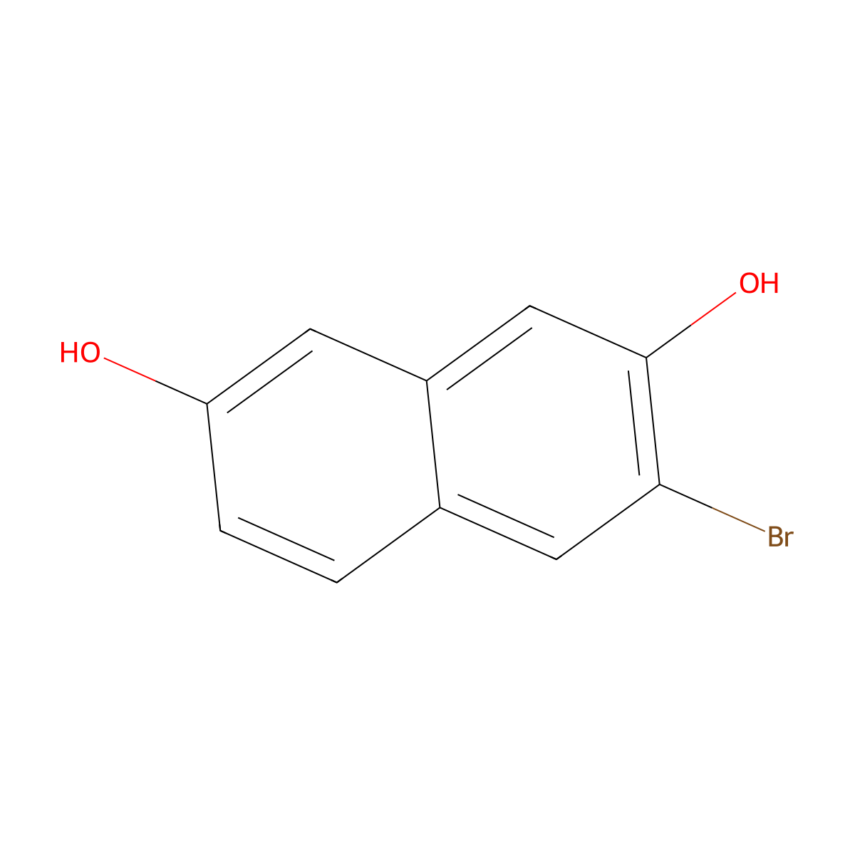 3-Bromonaphthalene-2,7-diol molecular structure, CAS 102653-36-1