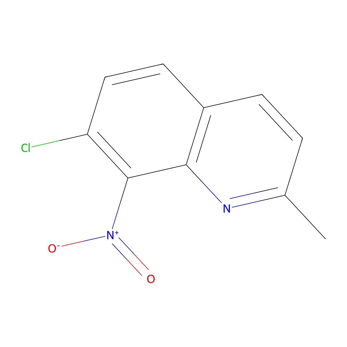 7-Chloro-2-methyl-8-nitroquinoline molecular structure, CAS 102653-55-4