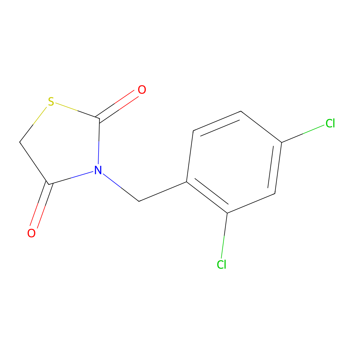 3-[(2,4-Dichlorophenyl)methyl]-1,3-thiazolidine-2,4-dione molecular structure, CAS 102653-72-5