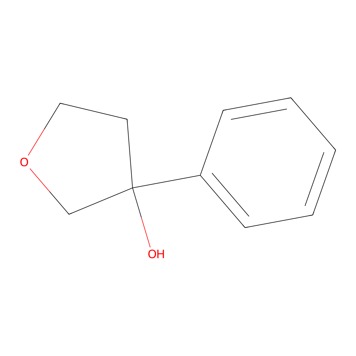 Tetrahydro-3-phenyl-3-furanol molecular structure, CAS 102654-25-1