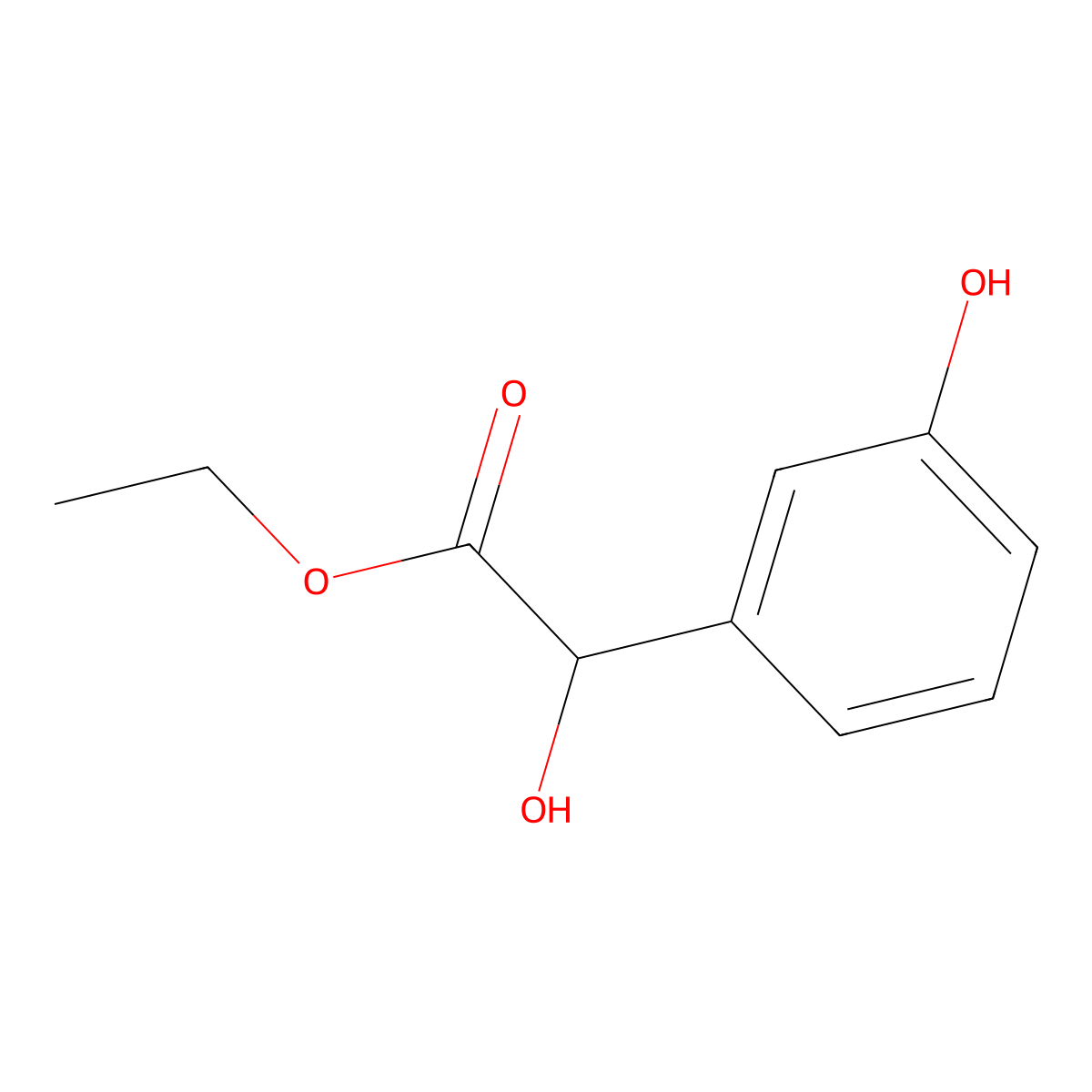 Ethyl 2-hydroxy-2-(3-hydroxyphenyl)acetate molecular structure, CAS 102654-39-7
