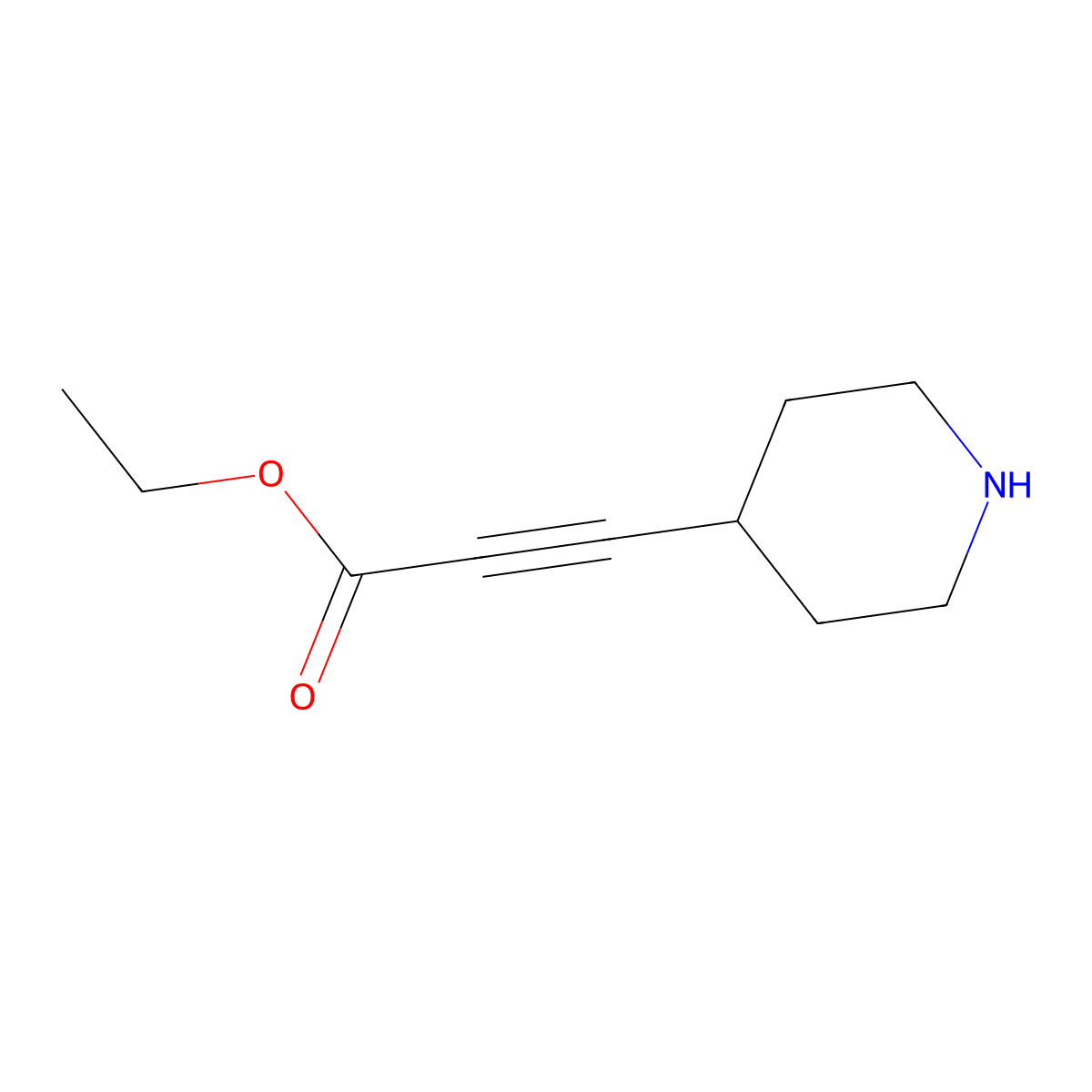 Ethyl 3-(piperidin-4-YL)prop-2-ynoate molecular structure, CAS 1026558-28-0