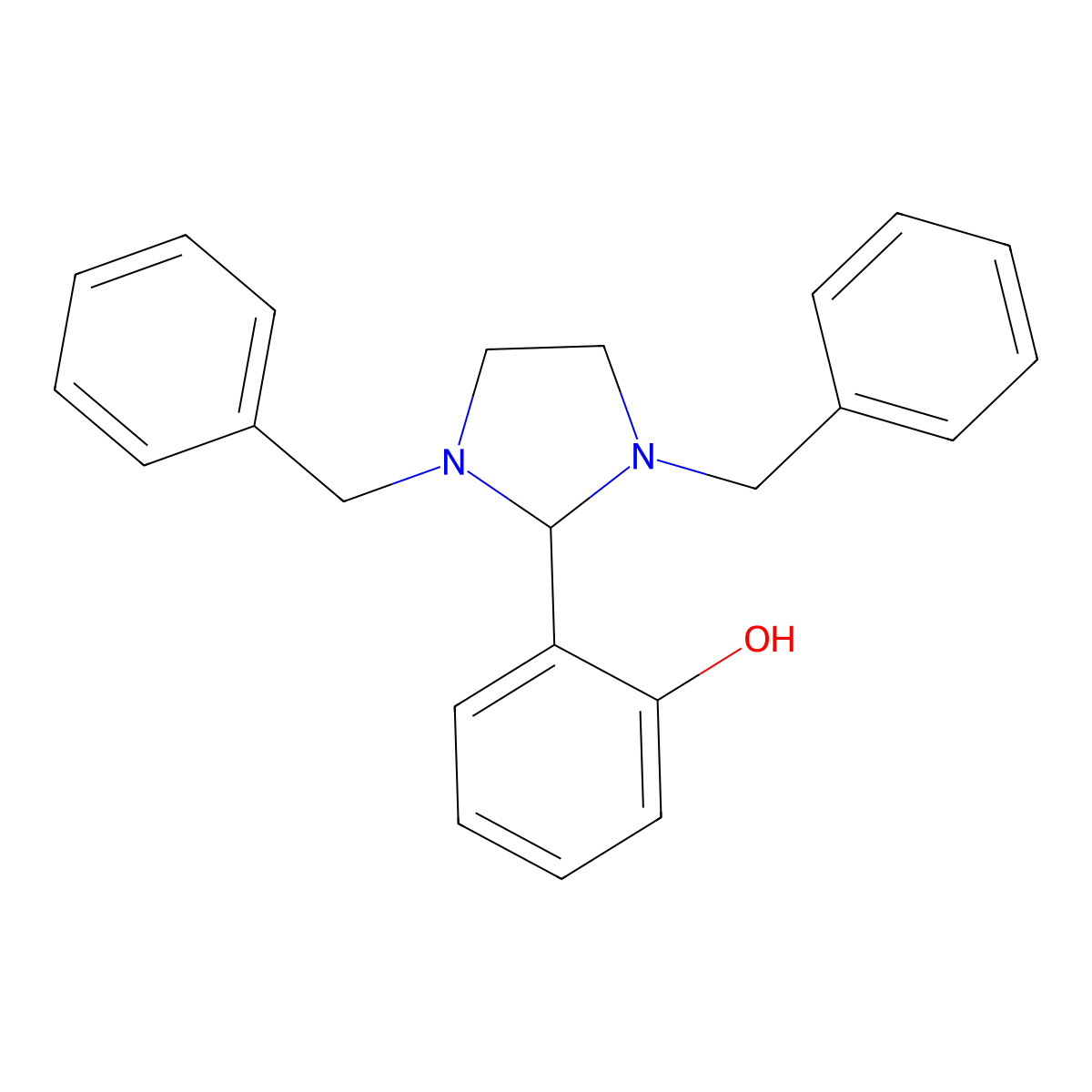2-(1,3-Dibenzylimidazolidin-2-yl)phenol molecular structure, CAS 102656-27-9