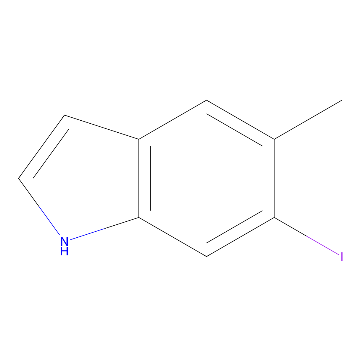 6-iodo-5-methyl-1H-indole molecular structure, CAS 1026581-42-9