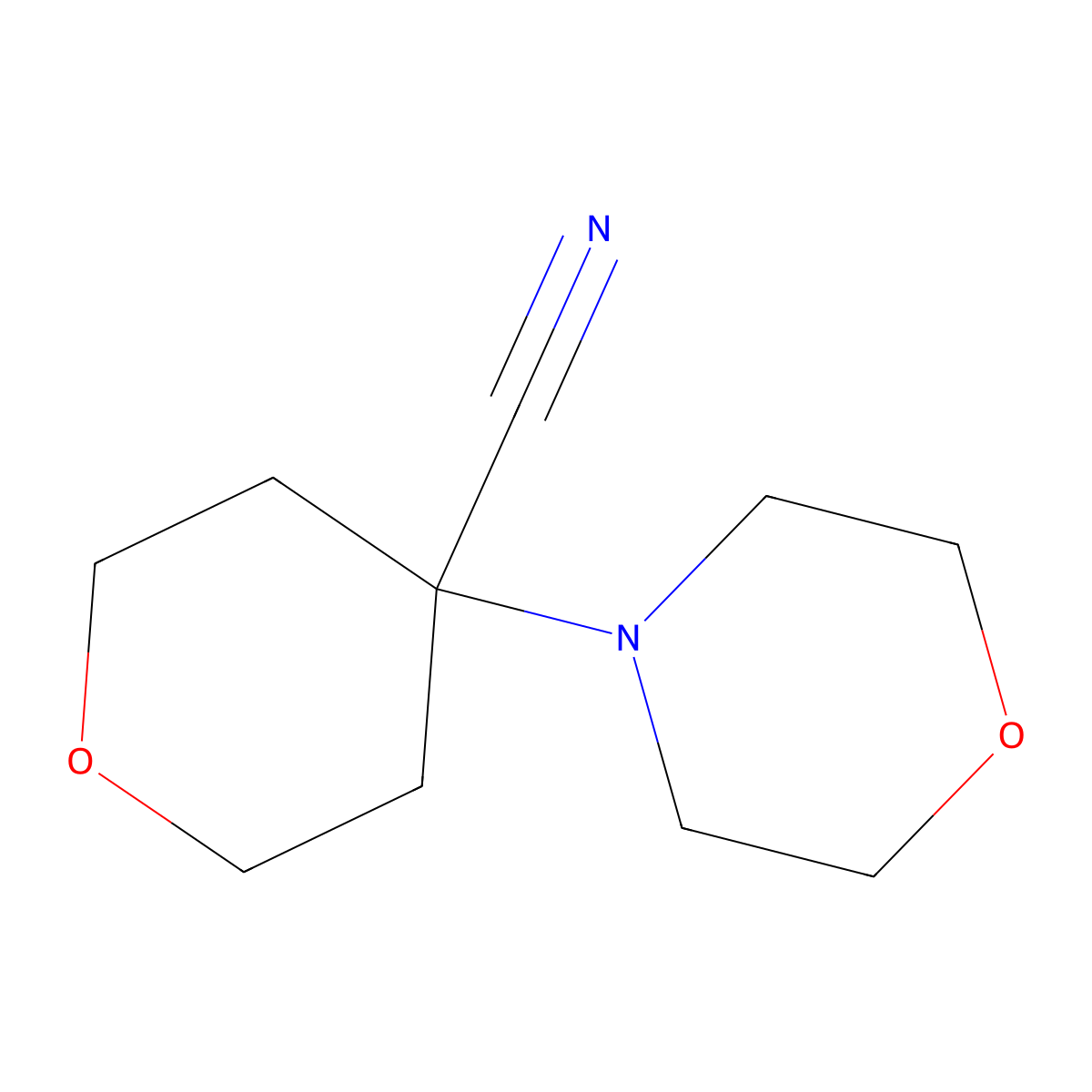 4-Morpholinotetrahydro-2H-pyran-4-carbonitrile molecular structure, CAS 1026586-38-8