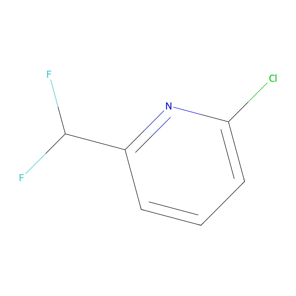 2-Chloro-6-(difluoromethyl)pyridine molecular structure, CAS 1026587-36-9
