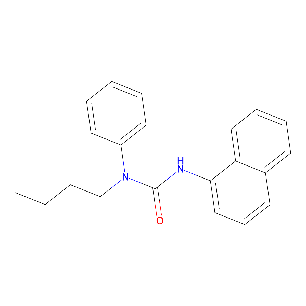 1-Butyl-3-(1-naphthyl)-1-phenylurea molecular structure, CAS 102660-48-0